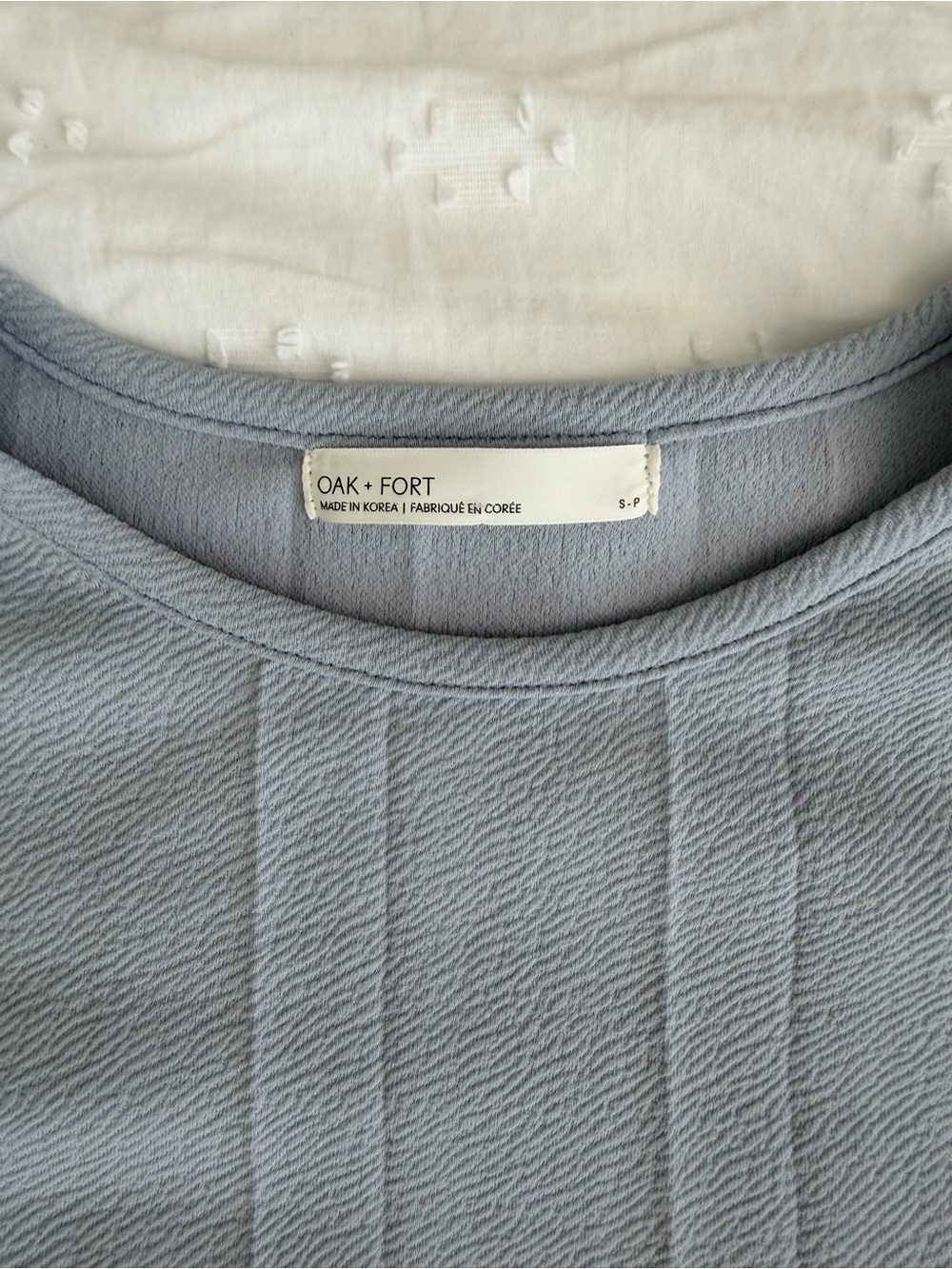 OAK + FORT Pale Blue Ribbed Long-Sleeve Top - Picture 3 of 5
